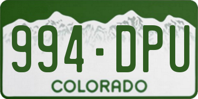 CO license plate 994DPU