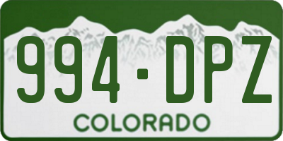 CO license plate 994DPZ
