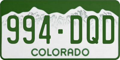 CO license plate 994DQD