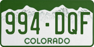 CO license plate 994DQF