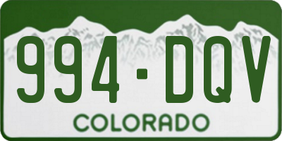 CO license plate 994DQV