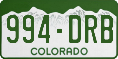 CO license plate 994DRB