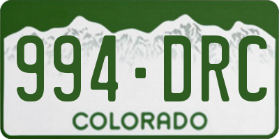CO license plate 994DRC