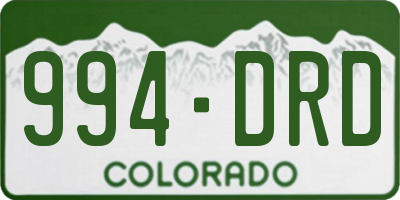 CO license plate 994DRD