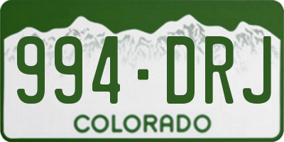 CO license plate 994DRJ