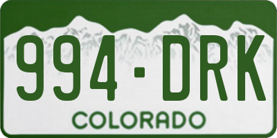 CO license plate 994DRK