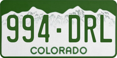 CO license plate 994DRL