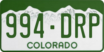 CO license plate 994DRP