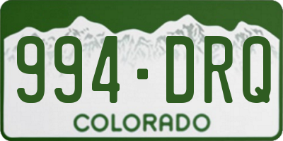 CO license plate 994DRQ