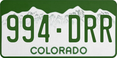 CO license plate 994DRR