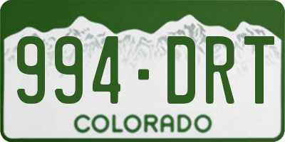 CO license plate 994DRT