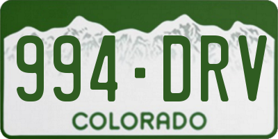 CO license plate 994DRV