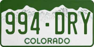 CO license plate 994DRY