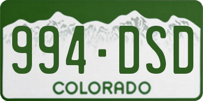 CO license plate 994DSD