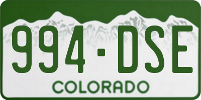 CO license plate 994DSE
