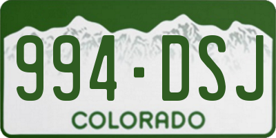 CO license plate 994DSJ