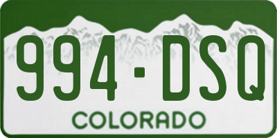 CO license plate 994DSQ