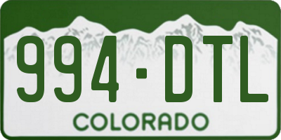 CO license plate 994DTL