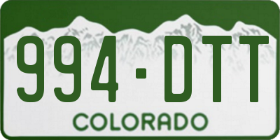 CO license plate 994DTT