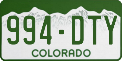 CO license plate 994DTY