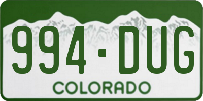 CO license plate 994DUG