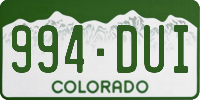 CO license plate 994DUI