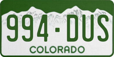 CO license plate 994DUS