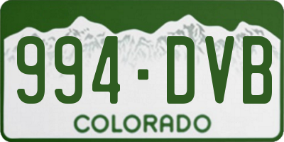 CO license plate 994DVB