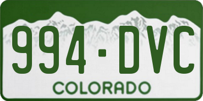 CO license plate 994DVC
