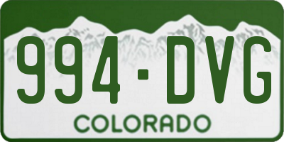 CO license plate 994DVG