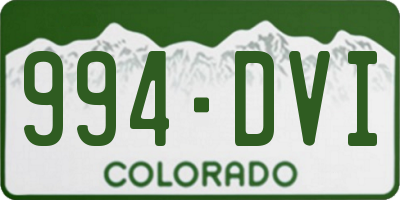 CO license plate 994DVI