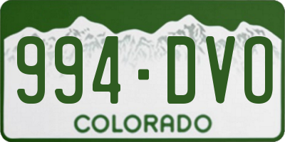 CO license plate 994DVO