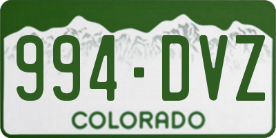 CO license plate 994DVZ