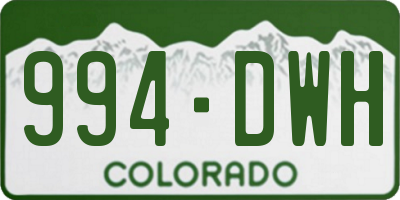 CO license plate 994DWH