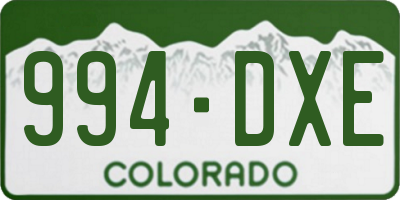 CO license plate 994DXE