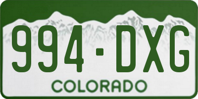 CO license plate 994DXG