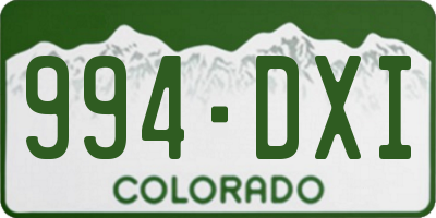 CO license plate 994DXI