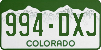 CO license plate 994DXJ