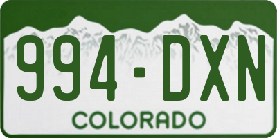 CO license plate 994DXN