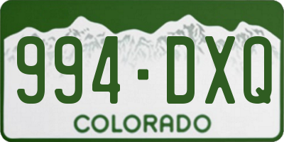 CO license plate 994DXQ