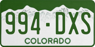 CO license plate 994DXS