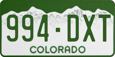 CO license plate 994DXT