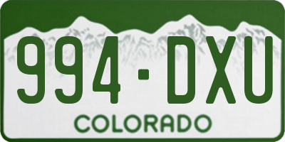 CO license plate 994DXU