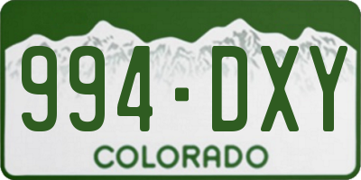 CO license plate 994DXY