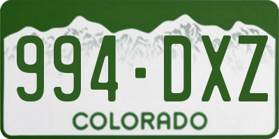 CO license plate 994DXZ