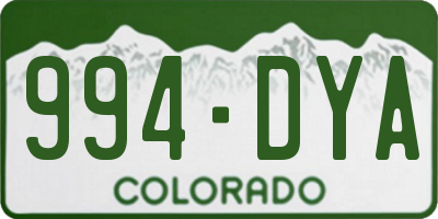 CO license plate 994DYA