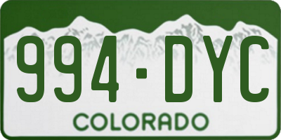 CO license plate 994DYC
