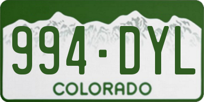 CO license plate 994DYL