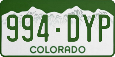 CO license plate 994DYP