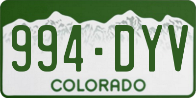 CO license plate 994DYV